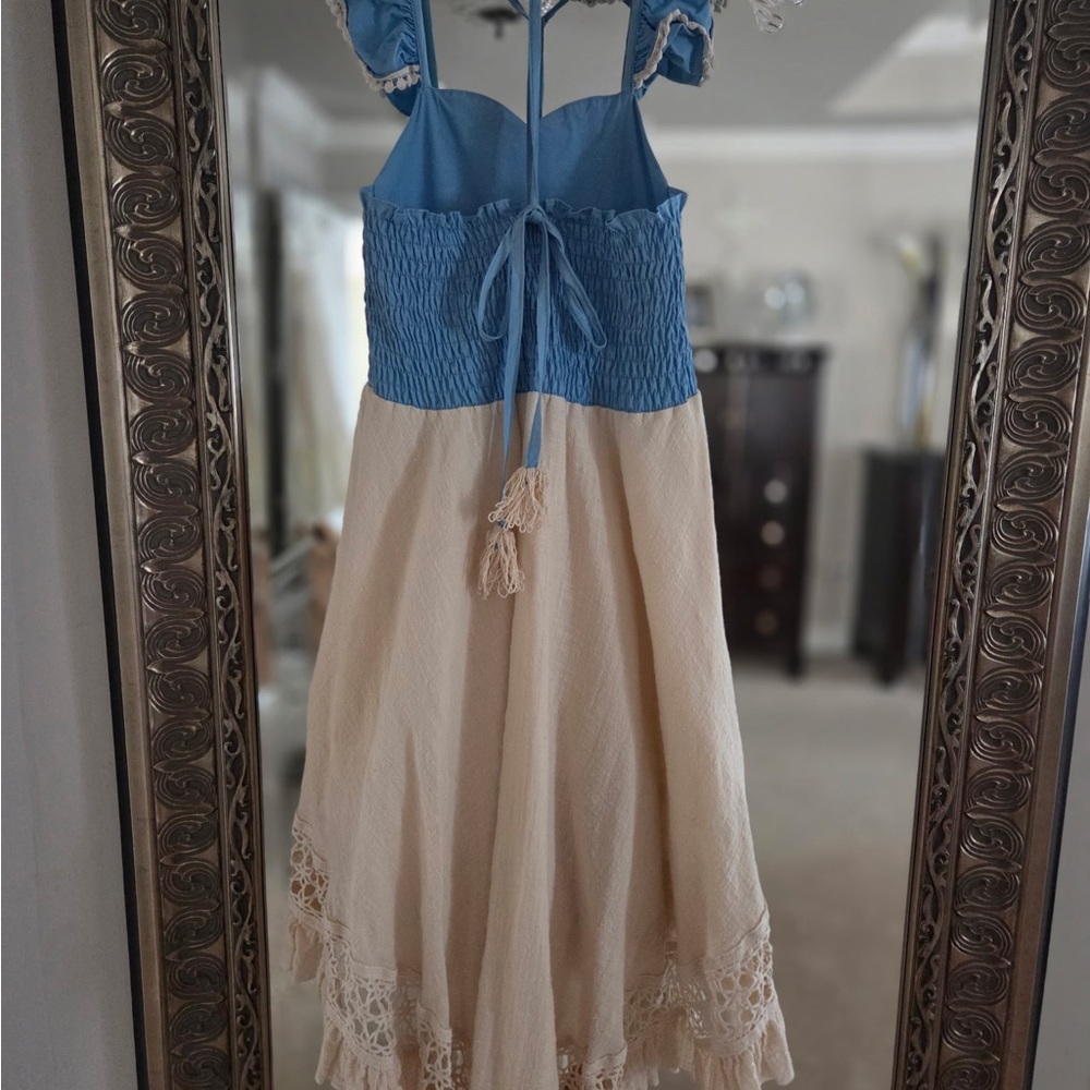 Dollcake Blue and Cream Kids Dress